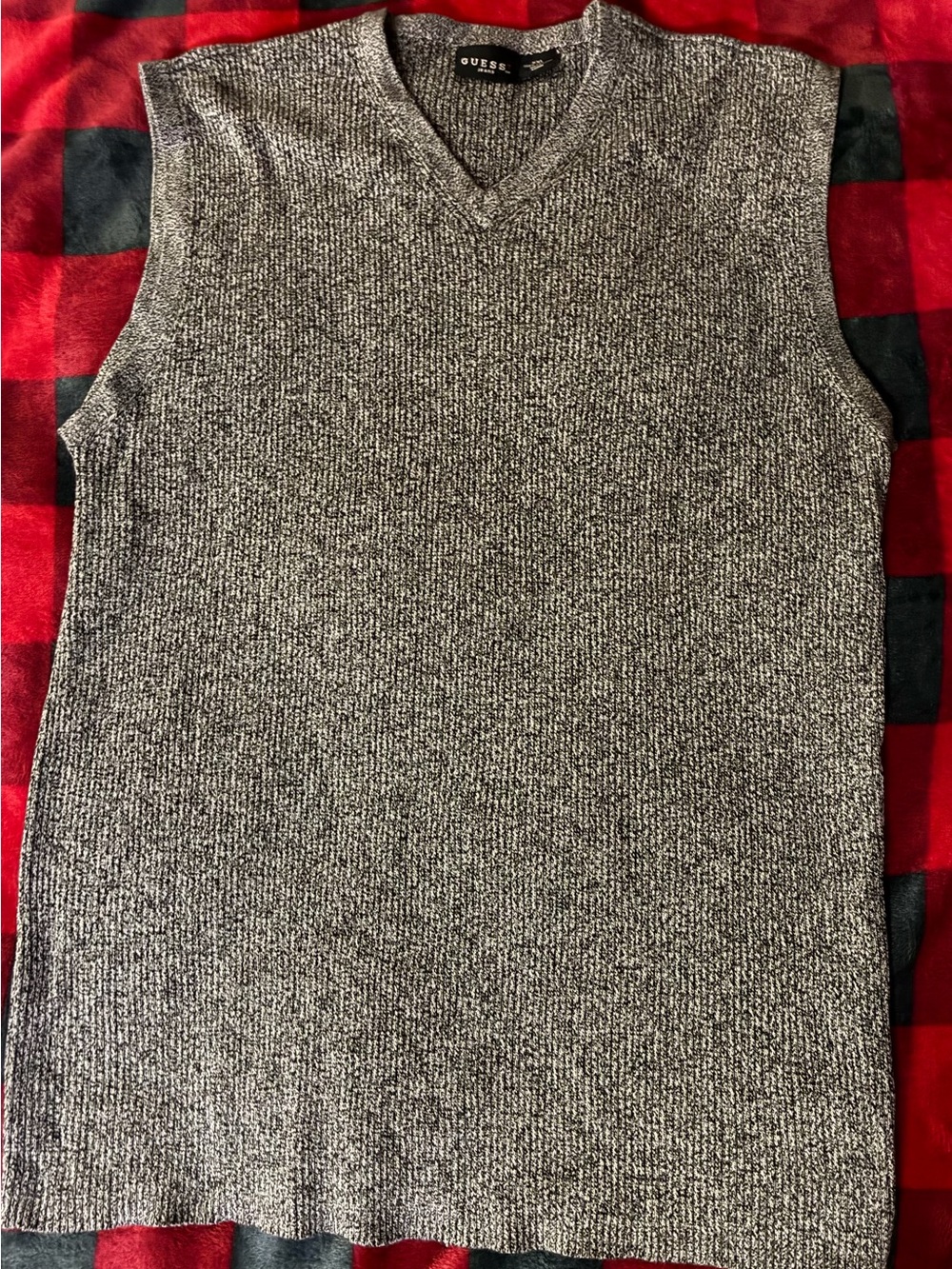 GUESS Y2K Men's Gray Marled Crewneck Sweater Vest